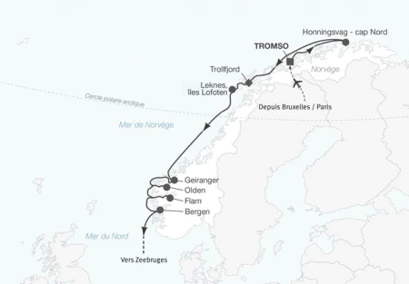 Croisière Cap Nord, îles Lofoten et Fjords 