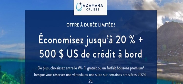 Azamara : offre flash