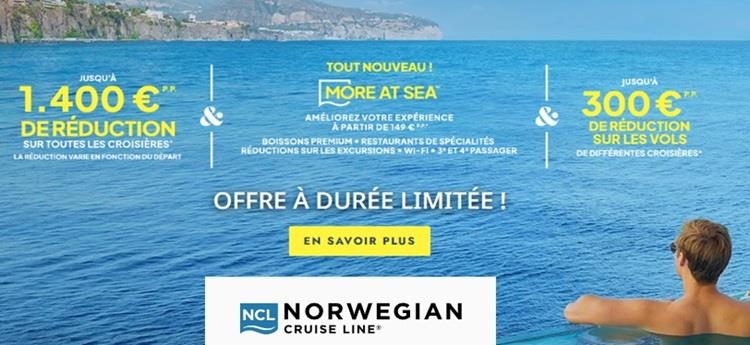 NCL : Jusqu'à 1400€ de réduction